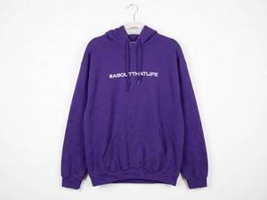 lot 4639 image: Gildan Heavy Blend #ABOUTTHATLIFE Hoodie Purple 3XL