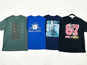 lot 4652 image: Lot of 4 Graphic T-Shirts - Vintage Band & Sports Tees