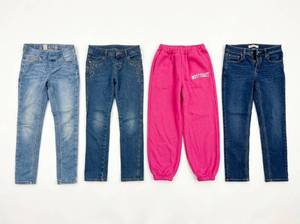 lot 4677 image: Kids Clothing Lot - 4 Jeans & Pink Joggers