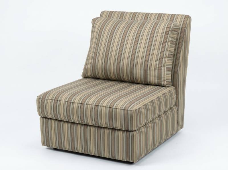 lot 3606 image: Striped Upholstered Armless Slipper Chair