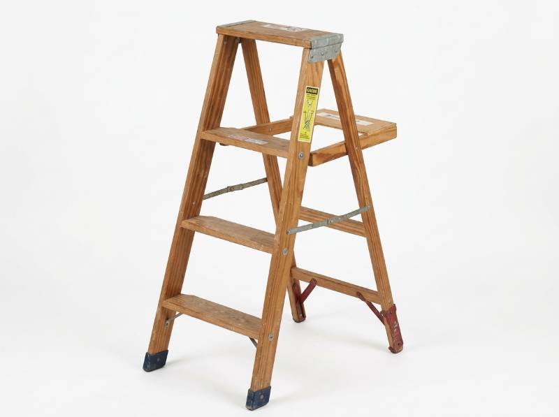 lot 3610 image: Werner Wooden Step Ladder 4-Step