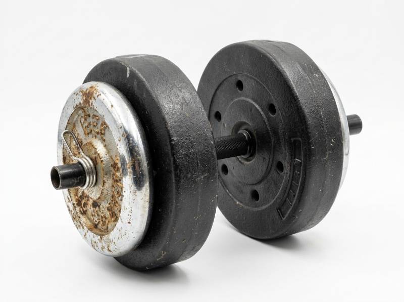 lot 3877 image: Cast Iron Dumbbell Weights with Grip Handles