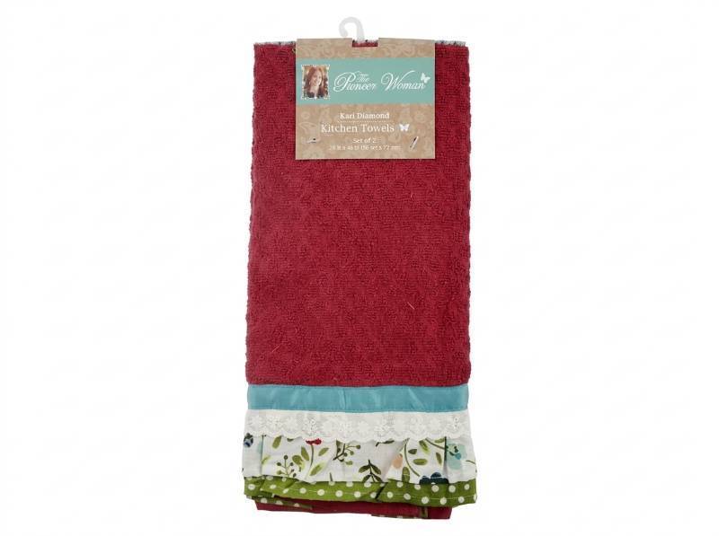lot 3893 image: The Pioneer Woman Kari Diamond Kitchen Towel 2-Count