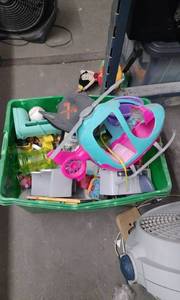 lot 4100 image: Toy Lot w Doll Carriage, Action Figures & Accessories