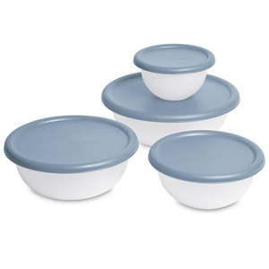 lot 4128 image: Sterilite 8-Piece Covered Bowl Set Light Blue