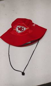 lot 4161 image: Kansas City Chiefs Bucket Hat Red w Chin Strap