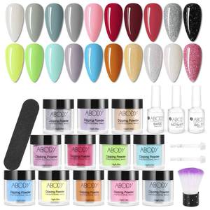 lot 4168 image: ABODYF Dip Powder Nail Starter Kit, 20 Colors
