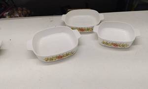 lot 4185 image: Corning Ware Casserole Baking Dish Set wo Lids
