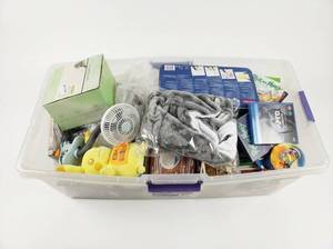 lot 4002 image: Tote of Miscellaneous Items