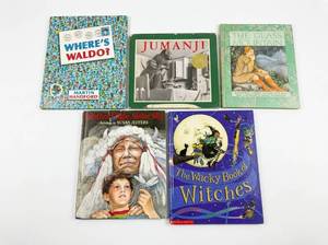 lot 4022 image: Lot of 5 Childrens Books Wheres Waldo, Jumanji, and More