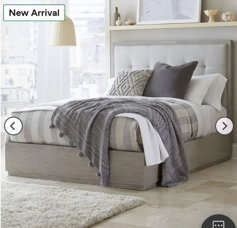 lot 21023 image: Urban Home Oxford Upholstered Platform Bed in Mineral- HEADBOARD  - Retail $500