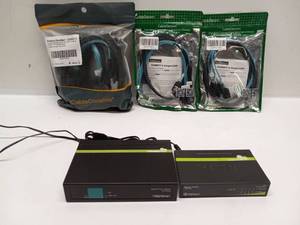 lot 8 image: TRENDnet TPE-TG50gA 5 Port Gigabit PoE Switch Lot with Cables
