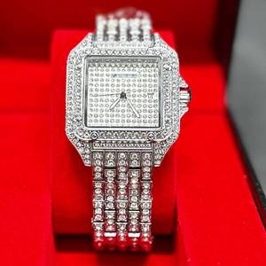 lot 14 image: New UniSex 38mm Square Face Dress Watch - Crystal Paved Bezel &amp Link Bracelet