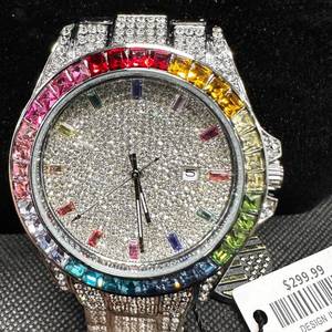 lot 67 image: Be Noticed- 42mm New Rhinestone Watch - Rainbow Crystal Bezel &amp Glitter Dial