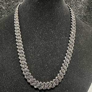lot 73 image: New 24 x 14mm Cuban Link Chain Necklace with Secure Box Clasp
