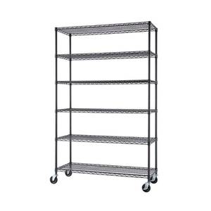 lot 11417 image: Trinity 6-Tier Steel Wire Shelving Unit 48x77x18  Retail $209.99