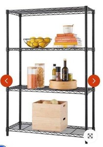 lot 11420 image: Trinity 36x14x54 4-Tier Wire Shelving NSF Black