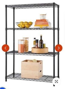 lot 11424 image: Trinity 36x14x54 4-Tier Wire Shelving NSF Black