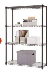 lot 11433 image: Trinity 4-Tier Wire Shelving Unit 36x14x54