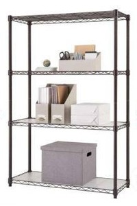 lot 11435 image: Trinity 4-Tier Wire Shelving Unit 36x14x54