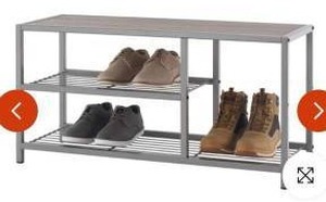 lot 11492 image: Trinity 3-Tier Shoe Bench with Boot Tier, Champagne