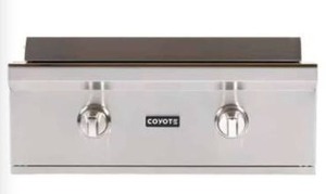 lot 11484 image: Coyote C1FTG30LP 30in Built-In Flat Top Gas Grill  Retail $2639