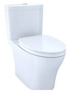 lot 11490 image: TOTO Aqua IV Elongated Chair Height Two-Piece Toilet  Retail $678.30