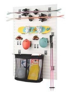 lot 11535 image: Trinity 24ft Wall-Mounted Sports Equipment Organizer Rack (Possibly Incomplete)