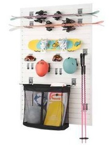 lot 11536 image: Trinity 24ft Wall-Mounted Sports Equipment Storage Rack