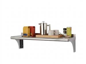 lot 11538 image: Trinity 36in Stainless Steel Wall-Mount Shelf