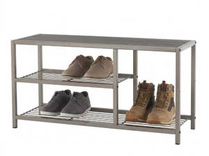 lot 11552 image: Trinity 3-Tier Shoe Bench w Boot Tier Champagne