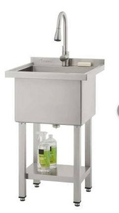 lot 11639 image: Trinity Eco Stainless Steel Utility Sink with Faucet