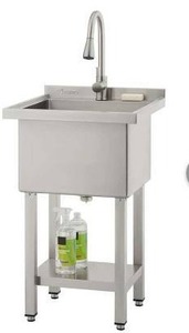 lot 11654 image: Trinity Stainless Steel Utility Sink, (Incomplete)