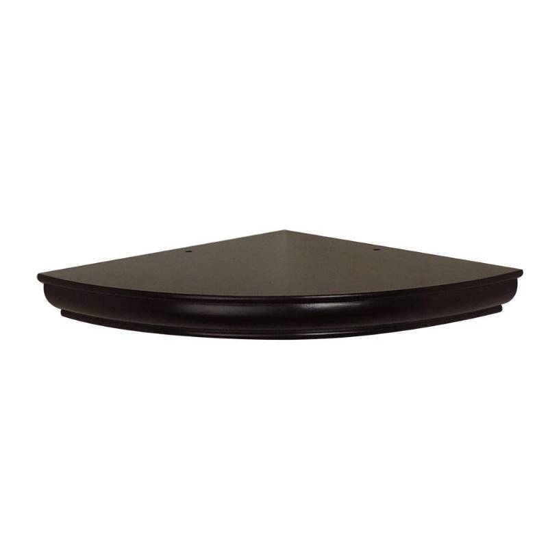lot 6108 image: Home Decorators Collection 12 in. L x 12 in. W x 1.75 in. H Profile Espresso Corner Shelf, Brown - Retail $30