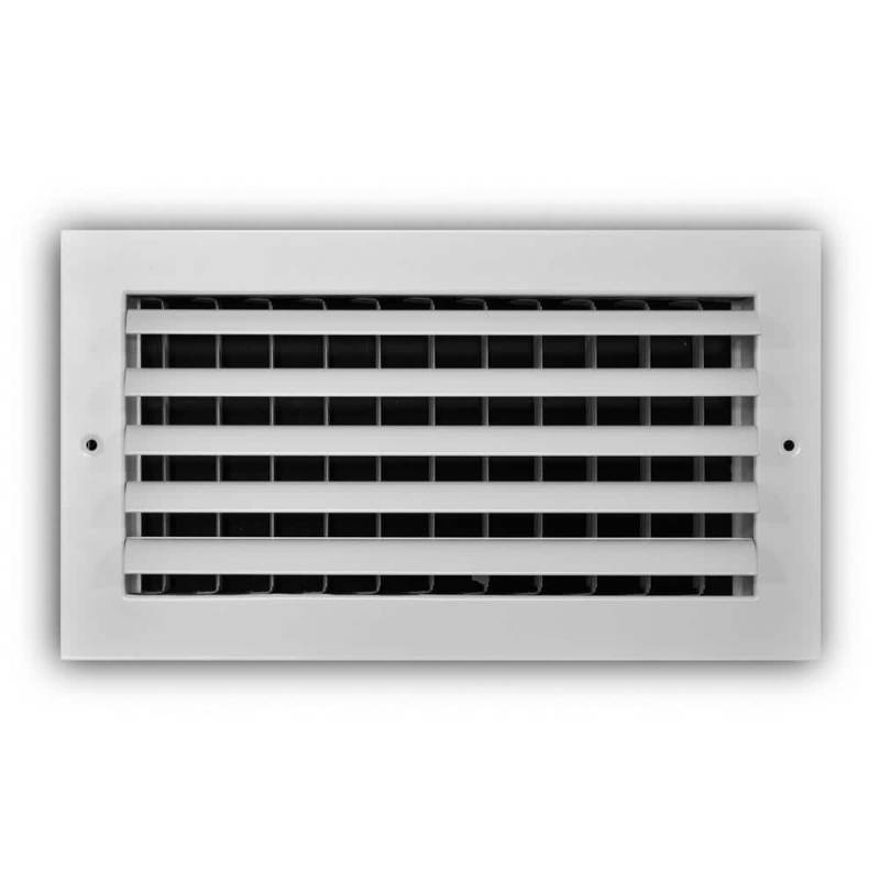 lot 6178 image: 12 in. x 6 in. 1-Way Aluminum Adjustable Curved Blade WallCeiling Register in White - Retail $44