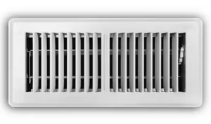 lot 6315 image: 4 in. x 10 in. 2-Way Steel Floor Register in White - Retail $0