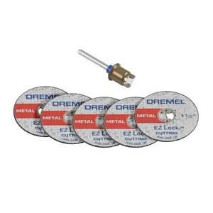 lot 6319 image: Dremel EZ406-02 EZ Lock 1-12  Metal Cut-Off Wheel and Mandrel Rotary Tool Accessory Starter Kit - Retail $10,000