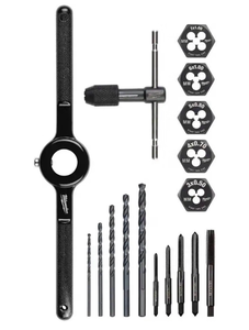 lot 6320 image: Milwaukee Electric - 17PC Metric TAP and DIE Set - Retail $0