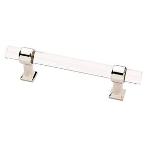 lot 6322 image: 12pack Liberty 3-34 in. (96mm) Polished Nickel and Clear Acrylic Bar Pull - Retail $50