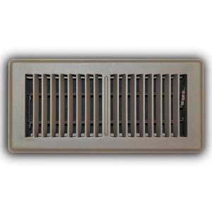 lot 6331 image: 4 In. X 10 In. 2-Way Steel Floor Register In Brown - Retail $30