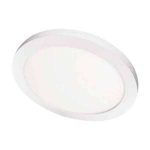 lot 6336 image: 11 in. 12.5-Watt Dimmable White Integrated LED 875 Lumens Round Flat Panel Flush Mount Ceiling Light Color Change 5CCT - Retail $35