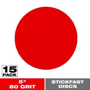 lot 6339 image: 5 in. 80-Grit ROS StickFast Sanding Discs - Retail $11
