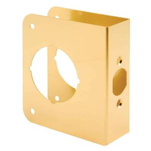 lot 6375 image: 1-38 in. x 4-12 in. Thick Solid Brass Lock and Door Reinforcer  2-18 in. Single Bore  2-38 in. Backset