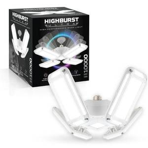 lot 6395 image: BellHowell HighBurst Ultra LED Garage Light Bulb �� 10 000 Lumens  Super Bright Screw-in Ceiling Light - Adjustable Multi-Panel Design  for Garage  Shop  Basement  Attic �� As Seen on TV - Retail $40