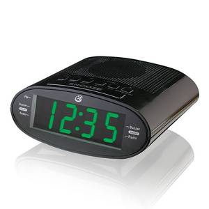 lot 6399 image: GPX C303B LED Dual Alarm Clock Radio with USB Charging and Green Display - Retail $114