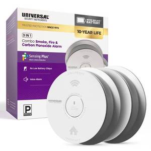lot 6400 image: 2-Pack 10-Year Battery Combination Smoke and Carbon Monoxide Detector with Voice Alarm and LED Warning Light - Retail $80