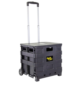 lot 6411 image: Carry-All Box Sport Collapsible Rolling Crate on Wheels - Black - Retail $0