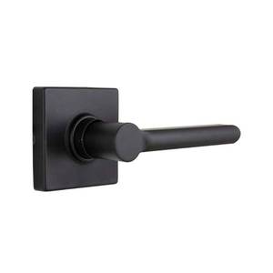 lot 6416 image: Tonebridge Matte Black HallCloset Door Handle with Square Rose - Retail $32