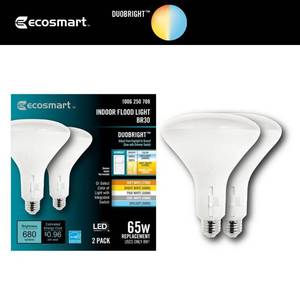 lot 6418 image: 65-Watt Equivalent BR30 CEC Dimmable LED Flood Light Bulb with Selectable Color Temperature Plus Duobright (2-Pack) - Retail $11