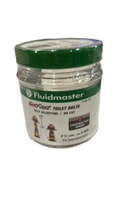 lot 6421 image: Fluidmaster SetFast Toilet Bolts Self Adjusting No Cut 2.5 inch 5 Sets - Retail $0